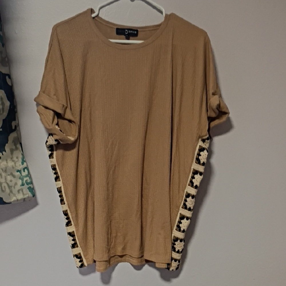 Fred David Ribbed Tan Top